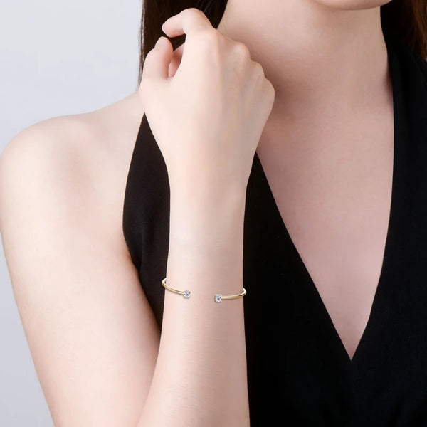Sparkling Moissanite Cuff Bangle