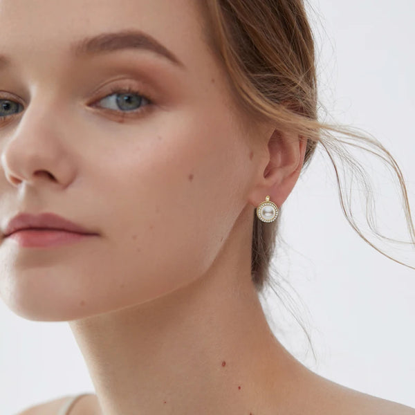 Créoles éternelles en moissanite et perles