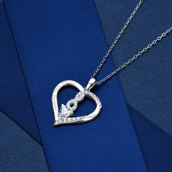 Sparkling Heart Infinity Necklace