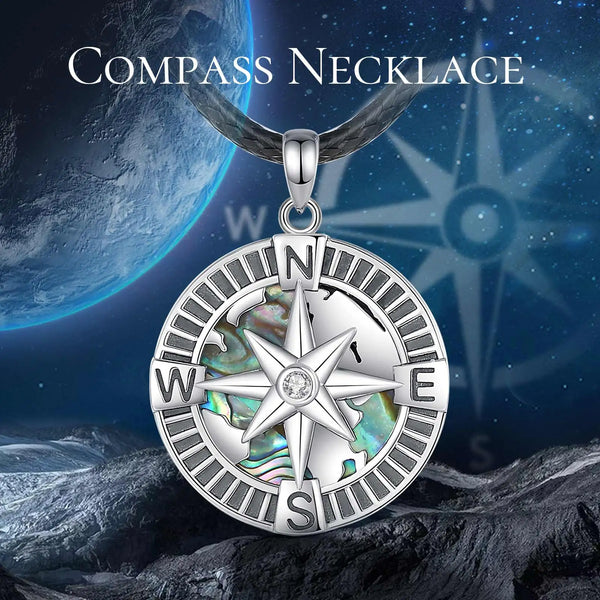 Sterling Silver Compass Necklace