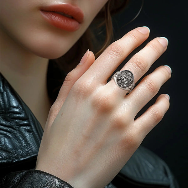 Triple Moon Goddess Ring