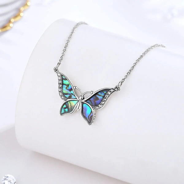 Blue Butterfly Crystal Necklace