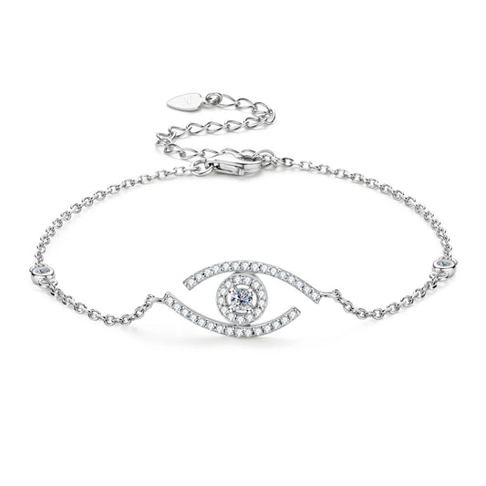 Genuine Moissanite Evil Eye Bracelet