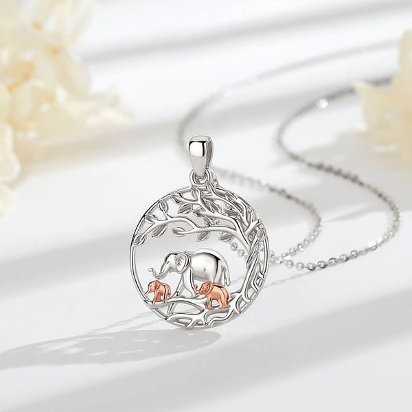 Elephant Love Silver Necklace