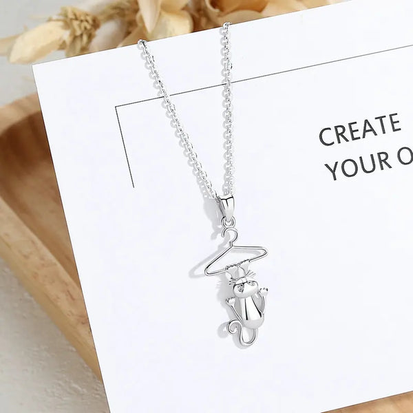 Sterling Silver Cat Necklace
