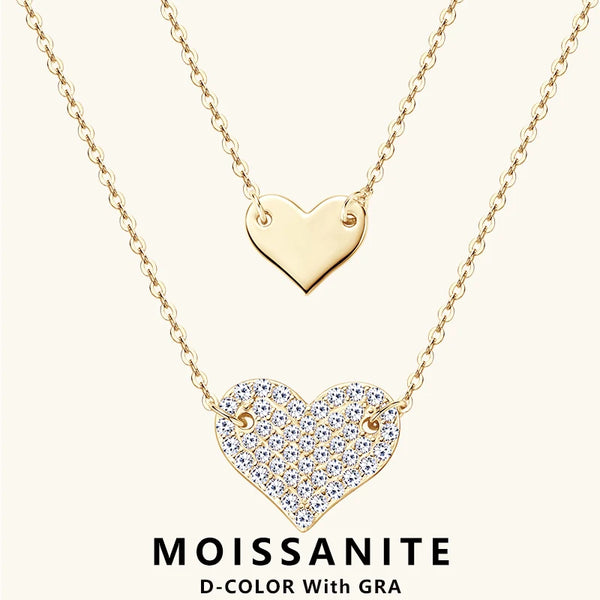 Double Heartbeat Moissanite Necklace