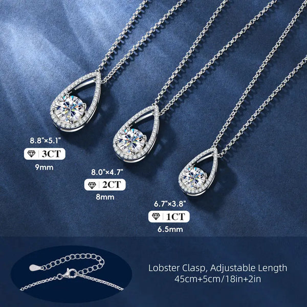 Elegant Moissanite Teardrop Necklace