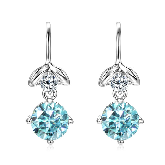 Blue & White Sparkle Drop Earrings