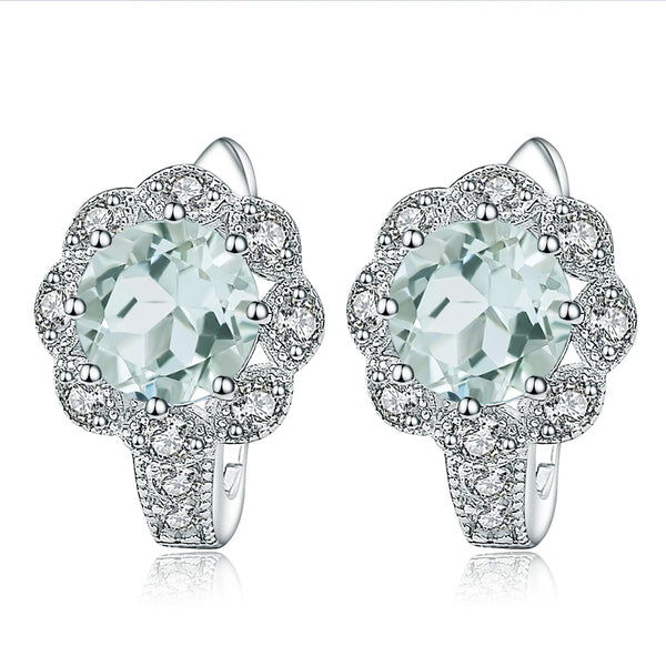 Elegant Flower Gem Earrings
