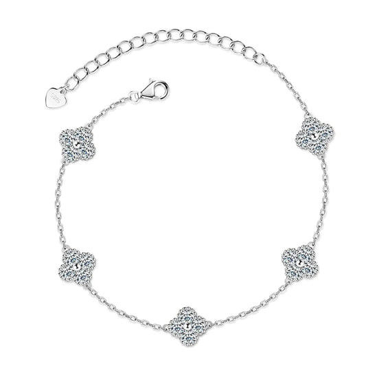 Elegant Clover Moissanite Bracelet