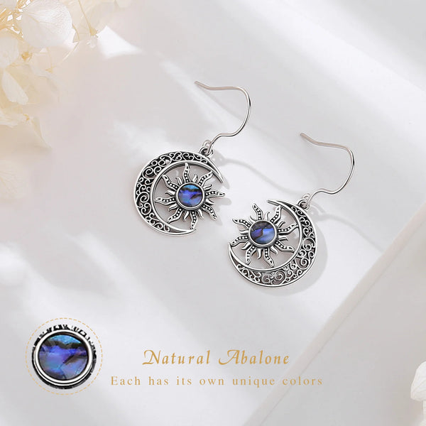 Silver Sun & Moon Earrings