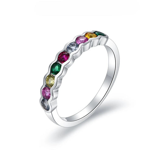 Sparkling Corundum Silver Ring