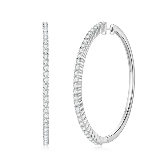 Sparkling Big Hoop Moissanite Earrings