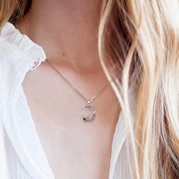 Sterling Silver Lilith Moon Necklace