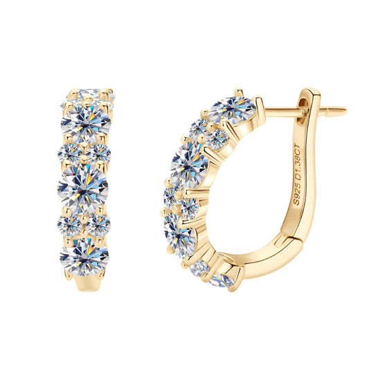 Sparkling Moissanite Hoop Earrings