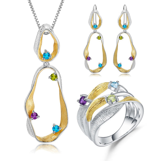 Swirl Gemstone Jewelry Set