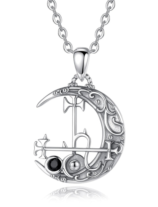 Sterling Silver Lilith Moon Necklace