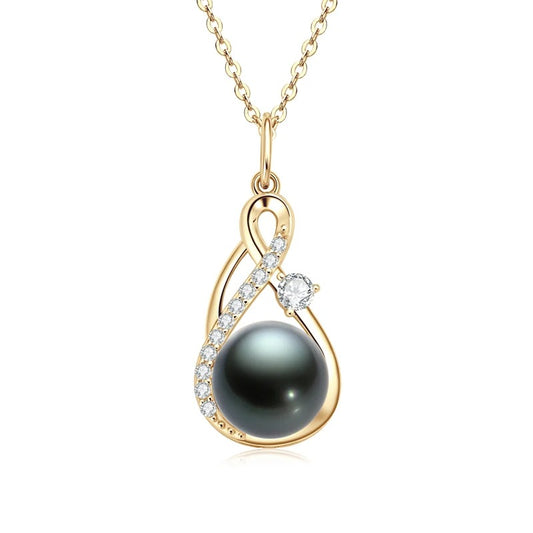 Infinity Twist Tahitian Pearl Pendant