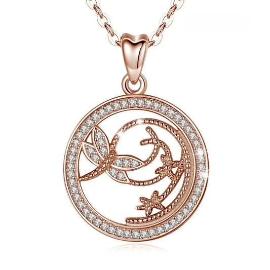 Elegant Dragonfly Zircon Necklace