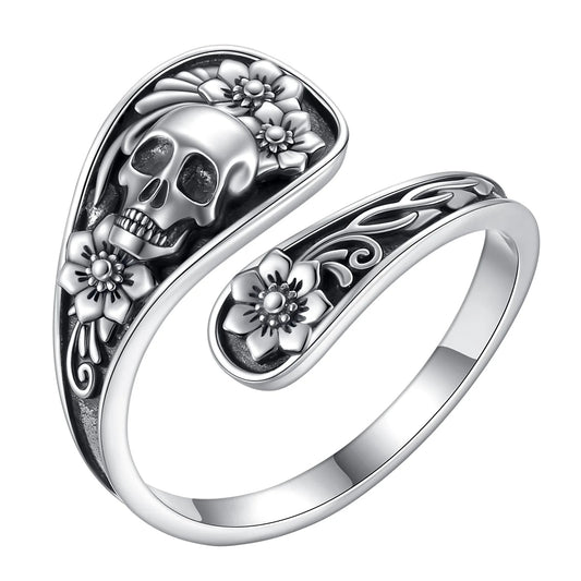 Gothic Skull Silver Ring