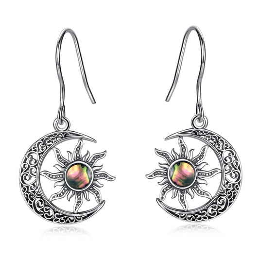 Silver Sun & Moon Earrings