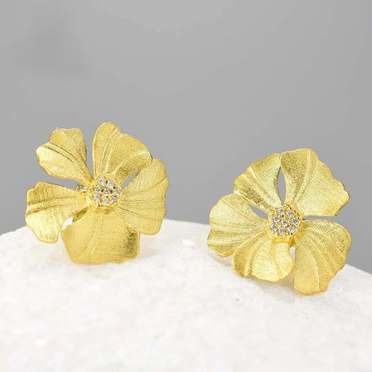 Elegant Peony Flower Earrings