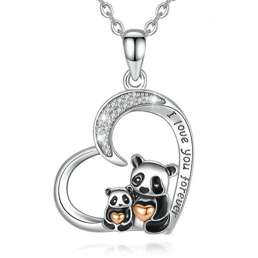 Funny Panda Heart Necklace