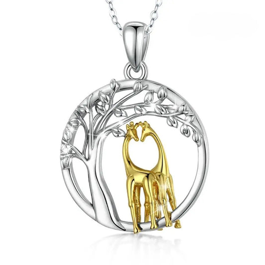 Giraffe & Tree of Life Necklace