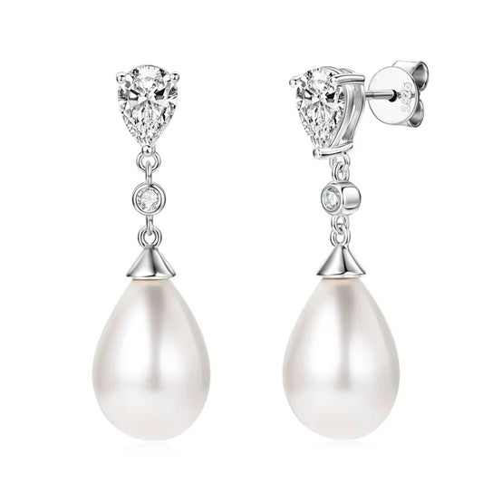 Boucles d'oreilles pendantes Perle Goutte d'eau
