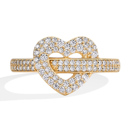 Sparkling Heart Moissanite Ring