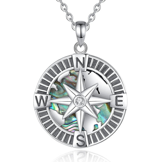 Sterling Silver Compass Necklace