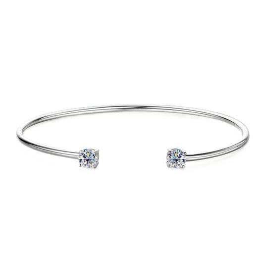 Sparkling Moissanite Cuff Bangle