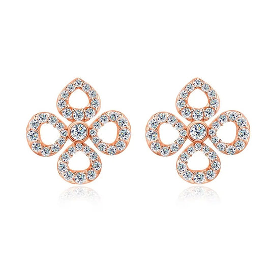 Luminous Petal Moissanite Studs