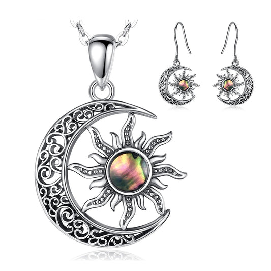 Moon Sun Abalone Jewelry Set