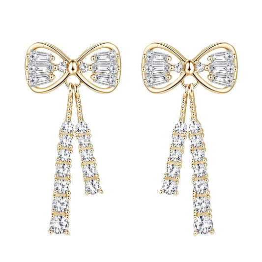 Elegant Moissanite Bow Earrings
