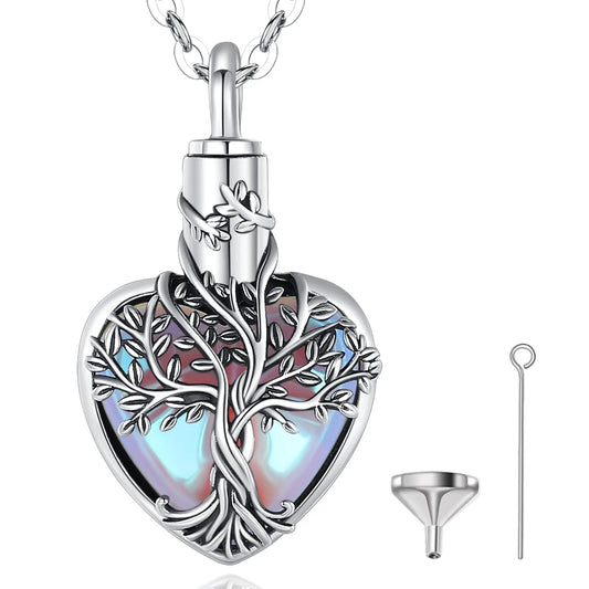 Forever in My Heart – Sterling Silver Memorial Necklace for Ashes